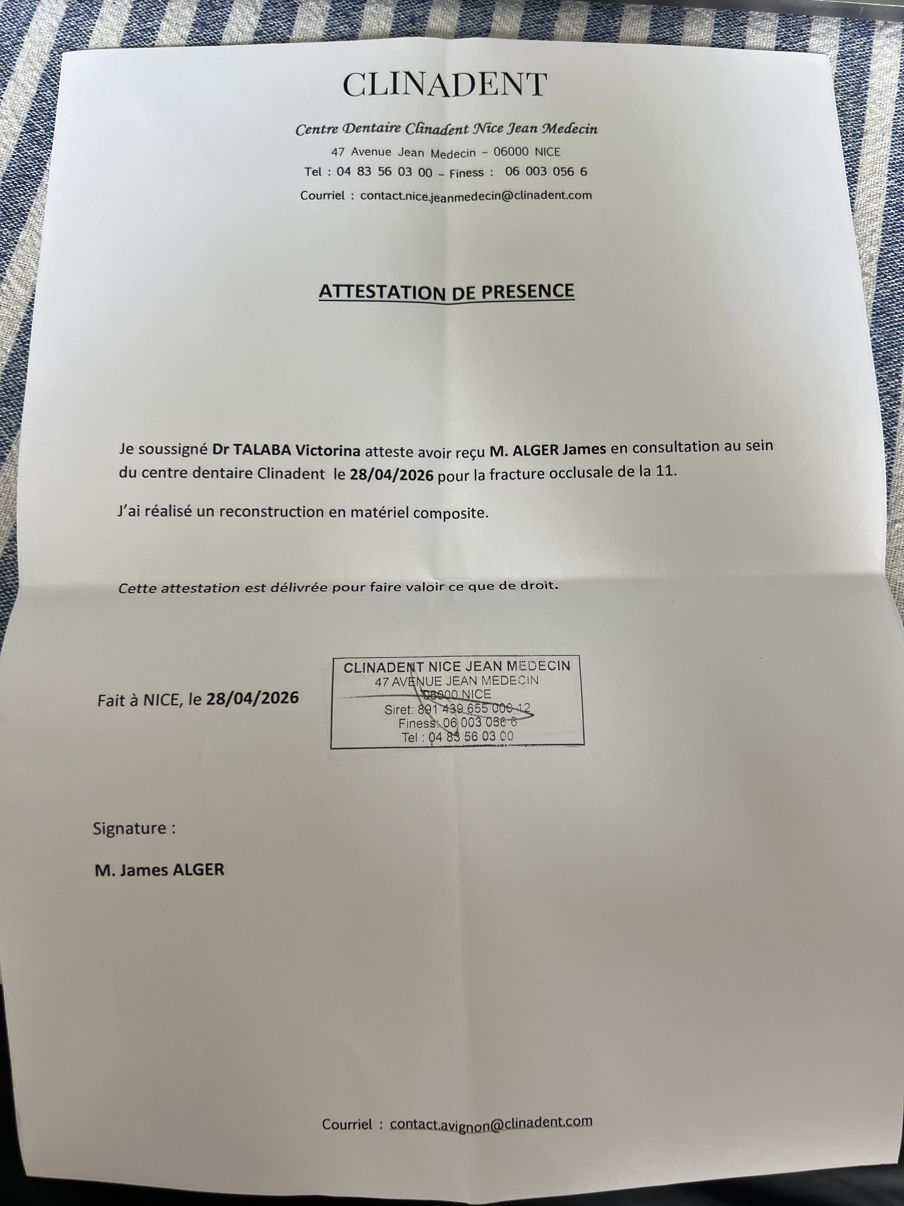 Dentist appointment confirmation